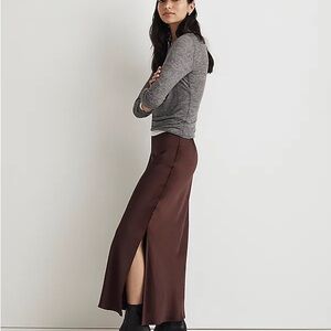 Madewell Satin Maxi Slip Skirt Cherry size 2